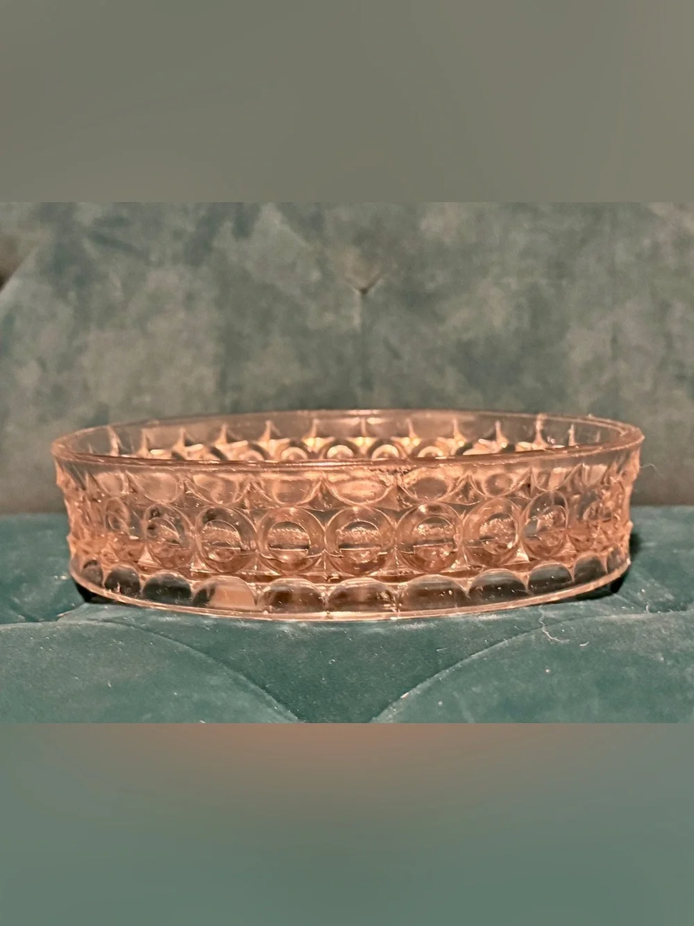 Vintage “Glow Glass” Beautifully Intricate Trinket/Candy Dish